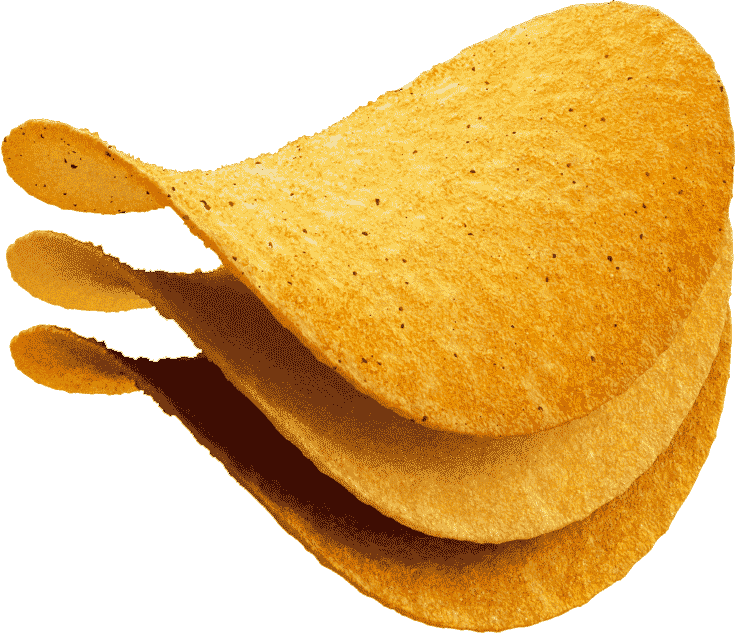 a stack of 3 pringles