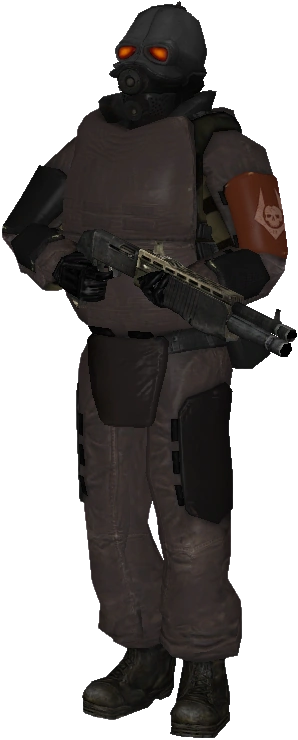 a combine shotgunner from Half Life 2